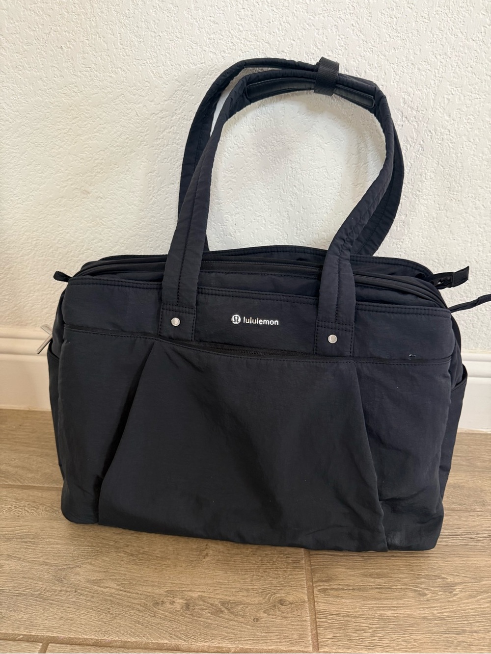 lululemon athletica Black Interior Zip Tote with Logo